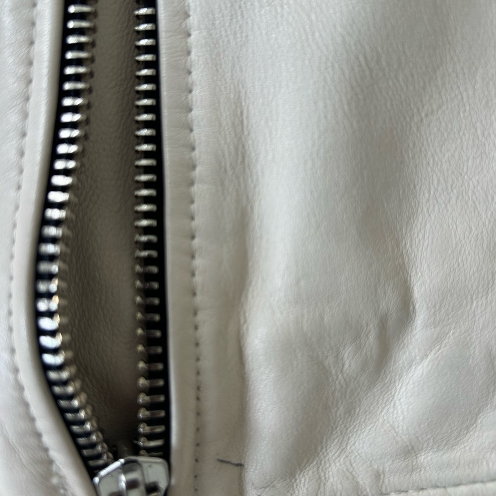 AllSaints White Fern Biker Jacket Size 4 - Picture 8 of 10